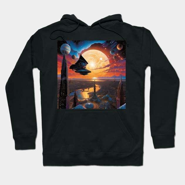 Alien Dreamscape Surreal Sci-Fi Landscapes 12 Hoodie by Benito Del Ray